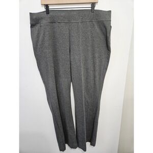 Lands' End Starfish Boot Leg Pants Charcoal Grey Knit Pull On Plus Size 2X